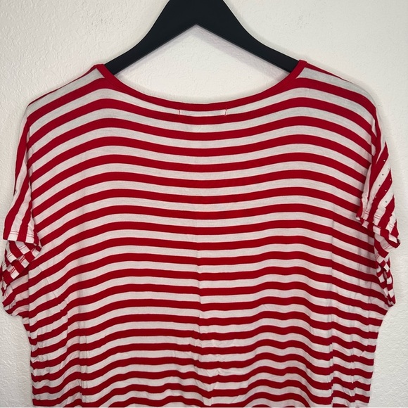 Liz Claiborne Red & White Striped Rhinestone Tee – Size XL - Picture 6 of 6